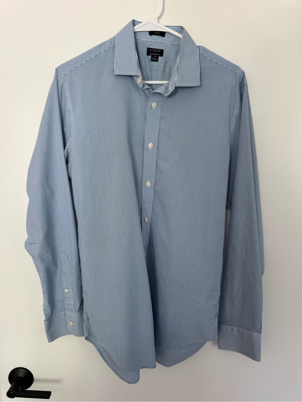 J. Crew Light Blue Mini-Stripe Dress Shirt